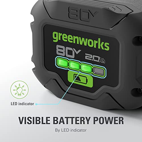 Image of Greenworks 80V 2.0Ah Lithium-Ion Battery (Genuine Greenworks Battery / 75+ Compatible Tools)
