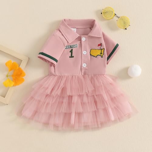 Toddler Baby Girl Summer Outfit Golf Dress Kids Tour 1 Polo Short Sleeve Tulle Tutu Dress Summer Birthday Clothes3