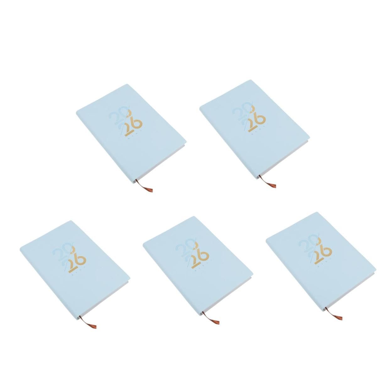 5 Stück Tagesplaner Softcover Business Planer Eleganter Daily Planner Journal mit Jahreskalender für Terminplanung und Aufgabenmanagement Handliches Englisches Layout für Büro und