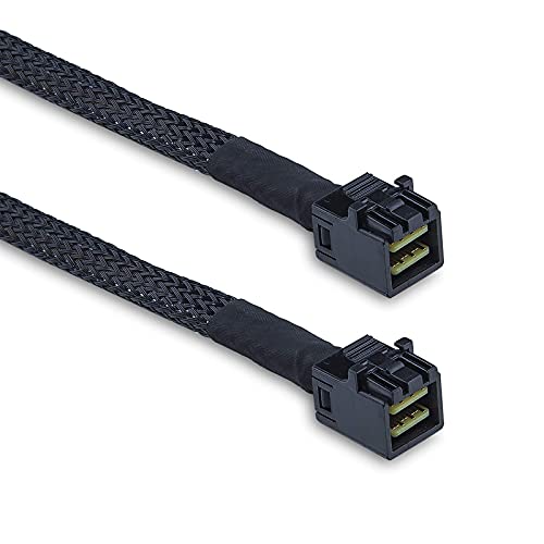 10Gtek# 12G Internal Mini Sas Hd Sff-8643 To Sff-8643 Cable, With Sideband, 100-Ohm, 0.8-M(2.6Ft), 2 Pack #TOP1