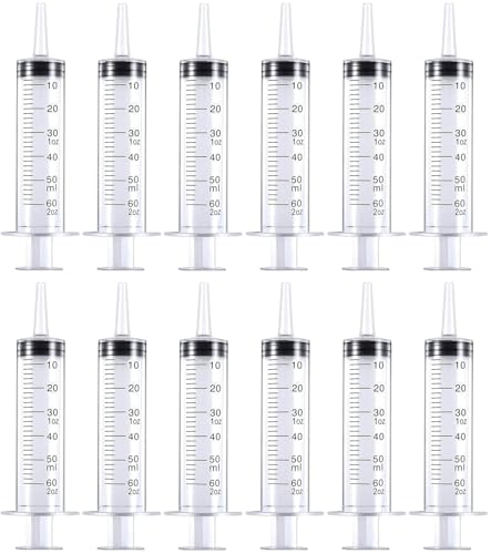 Seringues graduées pour l'artisanat et le jardinage, lot de 12 récipients 60 ml