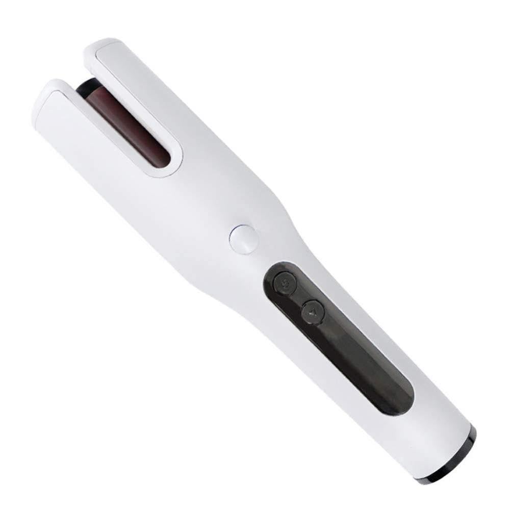 Fer à friser automatique sans fil rotatif avec écran LCD blanc