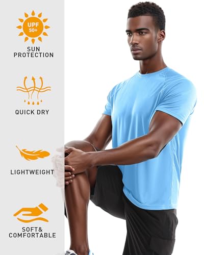 Men's Rash Guard Shirts Short Sleeve - UPF 50+ UV Sun Protection SPF Shirts - Quick Dry Lightweight Swim Shirt4
