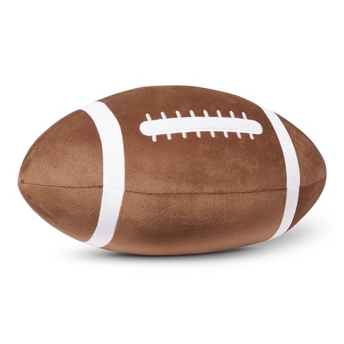 Amazon Basics NFL Football Americano Cuscino Peluche, Giocattolo Pupazzo Stile Sport per Letto o Divano, Decorazione Camera Bambini, Marrone