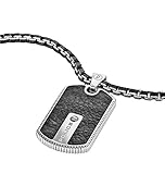 police kette kopfhörer Police Logo auf dem Anhänger POLICE Unisex-Kette mit Anhänger HYBRID Edelstahl Leder 70 cm - PJ25492PSB-01