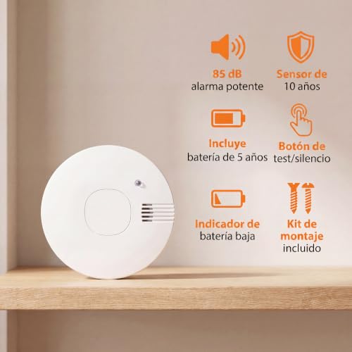 Miniatura 6 de Detector De Humo Smartwares - Pila Reemplazable Con Una Duración De 5 Años - Detección Rápida Y Fiable - 85 Db - Fsm-1175