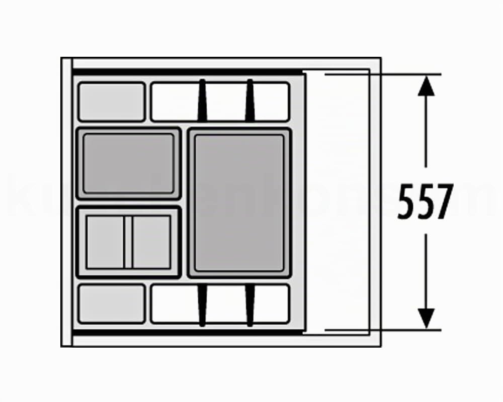 Hailo Separato K Küchen-Abfalleimer | 3-fach Mülltrennungssystem für Einbauküchen | 34 Ltr Gesamtvolumen | Robuster dunkelgrauer Kunststoff | Für Schränke ab 60 cm Breite | Integrierter Deckel