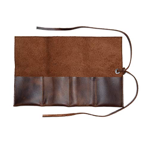 Hide & Drink, Leather Watch Roll Organizer Handmade From Full Grain Leather, Holds Up To 4 Watches, Easy Carry On Watchlover Storage (Bourbon Brown) #TOP1