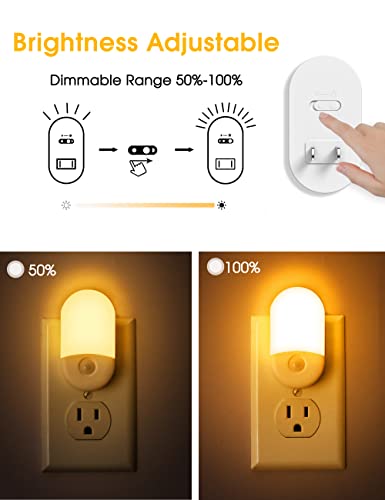 Image of L LOHAS LED Amber Night Light, Night Lights Plug into Wall[2 Pack] | 2000K LED Night Light, Dusk to Dawn Sensor, 30 /60LM Adjustable Brightness, Automatic Low Blue Nightlight for Kids, Bathroom
