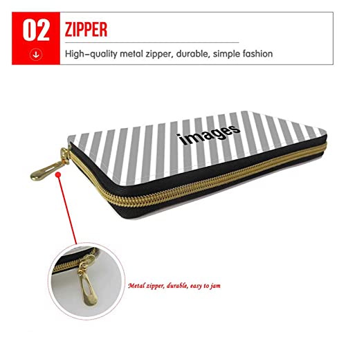 Snilety Women Long Wallet Pu Leather Card Case, Red Rose Printed Rfid Credit Card Holder Zipper Id Card Travel Wallet #TOP2