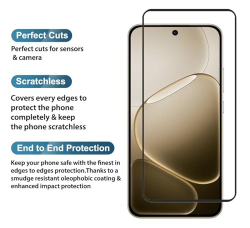 Image of FabeKee Tempered Glass Screen Protector Compatible For Black Cellphone With Edge To Edge Coverage And Easy Installation Kit (Transparent, Oppo F31 Pro 5G)