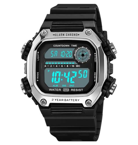 Image of Time Up Digital Dial Finer-Quality Material Square Shape Waterproof,Alarm,Night-Light Watch for Men & Women- WF124-X