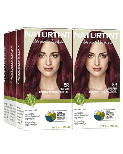 Image of Naturtint 5R Fire Red Permanent Hair Color (Pack of 6), Ammonia Free, Vegan, Cruelty Free, up to 100% Gray Coverage, Long Lasting Results (Packaging may vary)
