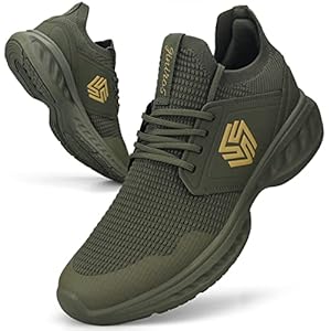 Giniros Mens Trainers Running Walking Shoes Lightweight Sport Athletic Gym Fitness Fashion Training Sneakers Casual Comfortable Breathable Flat Mesh Tennis Shoes Outdoor Jogging