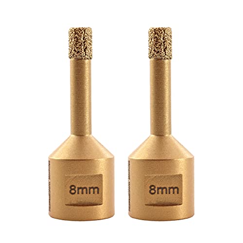 SHDIATOOL Puntas de núcleo de diamante 8MMx2 Puntas de fresado de chaflán y adaptador SDS Plus para azulejos de porcelana mármol cerámica granito ladrillo