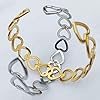 Eksesriy Womens Cuff Bracelets Heart Open Bangle Jewelry for Gold #5