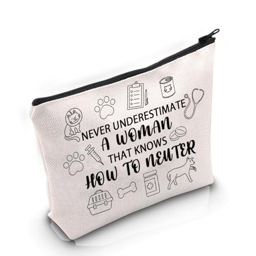 PYOUL Vet Nurse Appreciation Gift Female Vet Makeup Bag Vet Tech Cosmetic Bag Veterinarian Technologist Gift (Female Vet Bag)