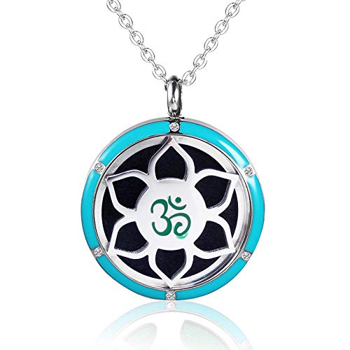 Preisvergleich Produktbild Aromatherapie-Anhänger Mode Edelstahl Diffusor Anhänger Aromatherapie Ätherisches Öl Diffusor Halskette Kristall Emaille Parfüm Schmuck