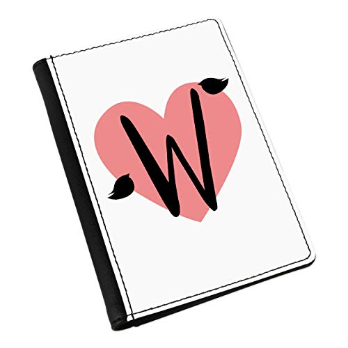 Protège-passeport Lettre W avec cœur imprimé chic pour vos futurs voyages