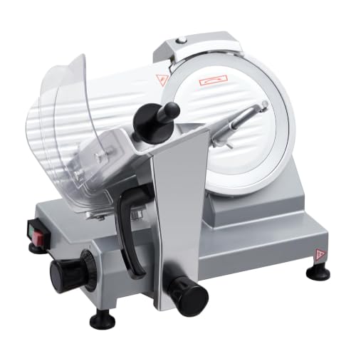 Rebanadora Carne Comercial, Rebanadora EléCtrica Alimentos 8'/10'/12', Cortadora Carne EléCtrica Grosor Ajustable, FáCil Cortar for Todo Tipo Alimentos, Como Pan, Carne, Queso Y Otros(8 in)