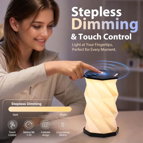 ZBOLE Portable Foldable Table Lamp, Japanese Gift, Paper Lantern Lights - image 4