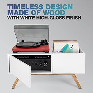 Glorious Turntable Lowboard - plateau tournant de haute qualité au design rétro des années 60, espace de rangement pour… – Image 2