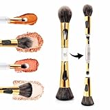Makeup Brush 4 in 1 Set with Case Dual-Ended Foundation, Blush, Eyeshadow & Concealer Brush Mini Portable Makeup Brush