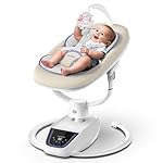 Baby Swing for Infants, ‎3D-Motion Electric Infant Swing for Baby Boy Girl, Adjustable Height and Angle 360°Rotating Seat (Classic Oat)