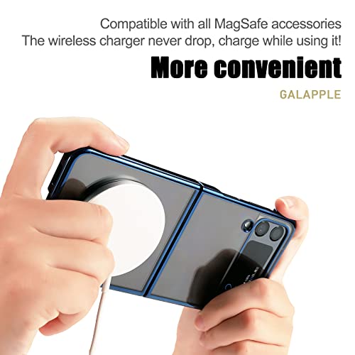 Galapple Samsung Galaxy Z Flip 4 Case，Slim Magnetic Clear Case With Hard Bumper,Compatible With Magsafe Vehicle Mount,Screen&Camera Protect Shockproof Galaxy Z Flip 4 5G (2022) #TOP4