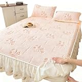 velvet bedspread king Advanced Warmth Technology:Stay comfortably warm with built in heat regulating fibers that provide instant warmth without static,Designed for thermal balance,bedding ensures a cozy,static free sleep all winter and works year round as a warm,anti static sheet set