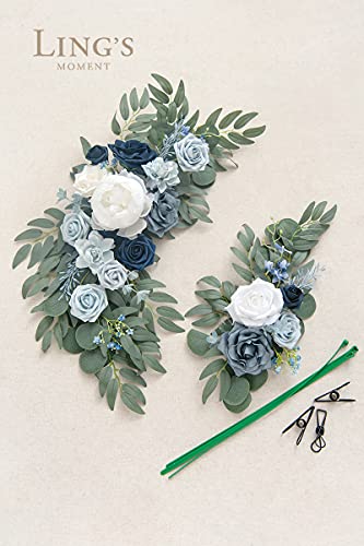 Ling's Moment Elegantes Hochzeitsschild mit Blumenmotiv (2 Stück) für Hochzeit, Party, Empfang, Eingang, Willkommensschild, künstliche Blumendekoration – Bild 6
