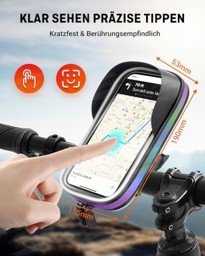 HENMI Handyhalterung Fahrrad Tasche für 4.7-7 Zoll Smartphone – Ansicht 2