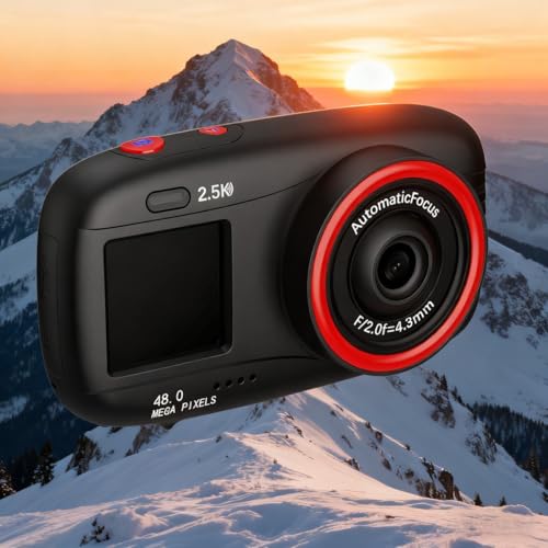 Appareil photo numerique double ecran, cadeau parfait 2,5K vert
