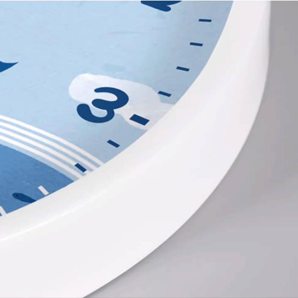 Tempo Orologio da parete al quarzo con onda elettrica silenziosa creativa senza perforazione(Bianco,14inch)