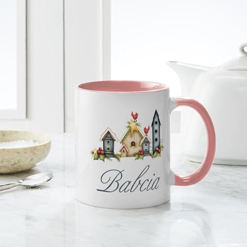 Taza cerámica CafePress 11 oz blanca y rosada miniatura 6