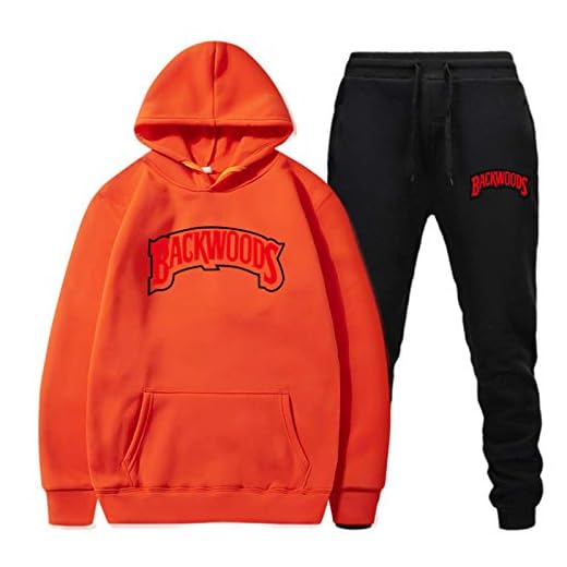 Backwoods Luvtröja Och Träningsbyxor Kostym Mode Fritidströjor Kostym Huvtröjor Träningsoverall För Man Kvinna Orange S