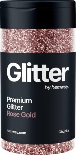 Hemway Rose Gold Glitter Fine 130g/4.6oz Powder Metallic Resin Craft Glitter Flake Sequins for Epoxy Tumblers, Hair Face Body Eye Nail Art Festival, DIY Party Decorations Paint
