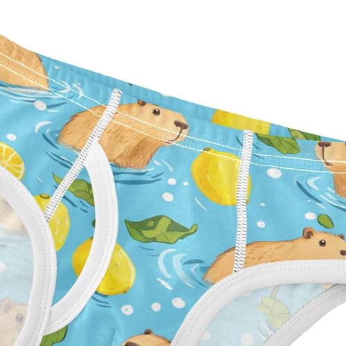 Wusikd Capybaras Swimming Boys' Underwear Cotton Lemon Boys Briefs Soft Toddler Underwear 2T4