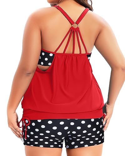 Holipick Plus Size Tankini Swimsuits for Women Two Piece Tummy Control Bathing Suit Blouson Tankini Top with Shorts2