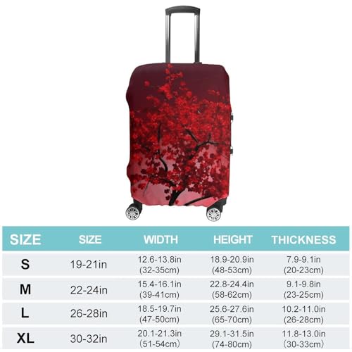 Carry on Luggage Cover Red Cherry Blossom Suitcase Covers for Luggages Tsa Approved Travel Luggage Sleeve Protector Elastic Suitcase Protector Anti-Scratch Washable Fits 19-30 Inch Case -XL2