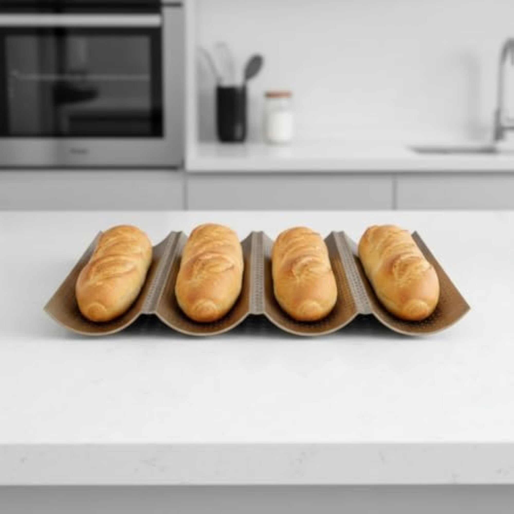 Rectangular Perforated French Bread Tray Non-Stick Bakeware