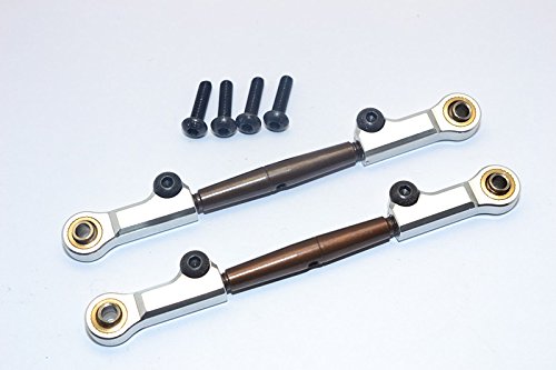 HPI Bullet Nitro 3.0 Upgrade Parts Spring Steel Front Adjustable Tie Rod With Aluminum Ends (4mm Anti Cross-Thread, To Extend 73mm-80mm) - 1Pr Set Silver