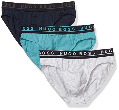 Hugo Boss BOSS Men's Briefs, Bright Turquiose/Grey/Purple, l