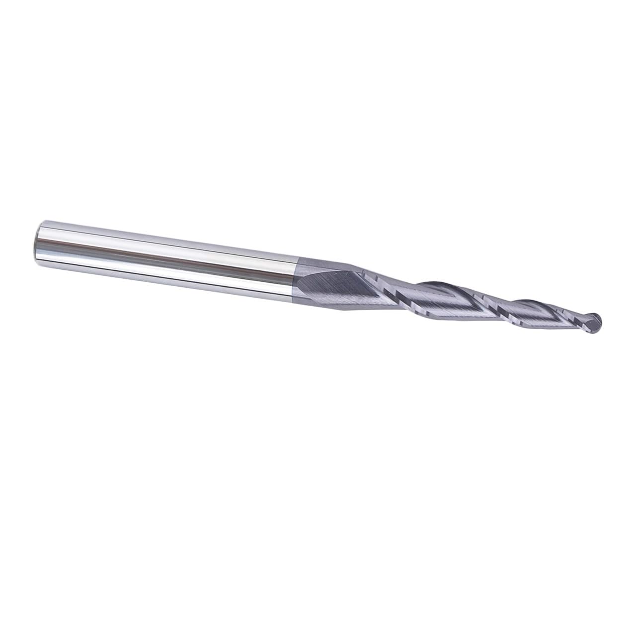 Stożkowy frez końcowy, 2 szt. Frez stożkowy R0.25-2.0, chwyt 3.175-8mm z węglika spiekanego 2-ostrzowy frez do rzeźbienia w drewnie(2pcs-R1.5-47-D8-T)