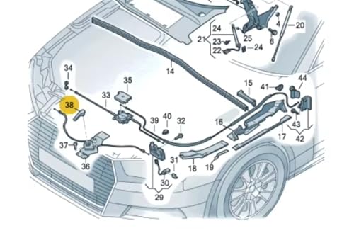 Levier de capot 8W0823661D commande ouverture Audi A6 C8 A7 Q2 2019-2024 - 3