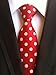 Men's Hot Red Silk Ties White Polka Dot Cravat Woven Designer Neckties for Wedding Dress Uniforms Valentine's Day