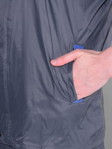 Image of Dollar Rainguard Men's Reversible Full Sleeve Solid Raincoat Set With Adjustable Hood and Pocket
