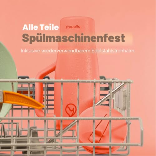 Hydracy Soulmate Thermobecher mit Henkel und Strohhalm Isoliert 1,18L – Ansicht 5