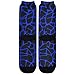 Leopard Print Black and Navy Blue Fashion football crew socks running soft wicking mens socks size (2-Pair)