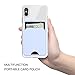 3-in-1 Phone Card Holder - Silicone Wallet for Back of Phone, Compatible with iPhone, Samsung, Android & All Cell Phones - Light Blue